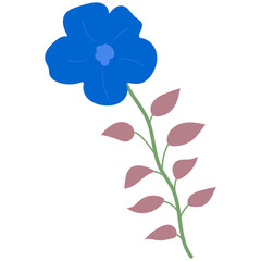 Decorative flower. Floral plant element for beautiful design. Simple form. Vector drawing.