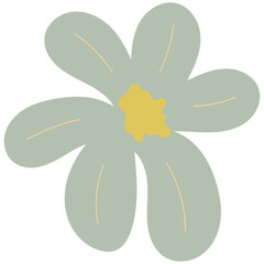 Flat flower bud element for beautiful design. Simple form. Vector drawing.