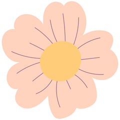 Flat flower bud element for beautiful design. Simple form. Vector drawing.