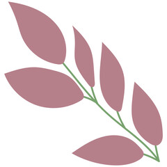 Leaf plant element for beautiful design. Simple form. Vector drawing.