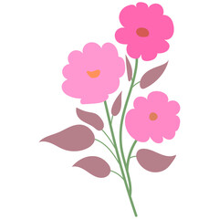 Decorative flower. Floral plant element for beautiful design. Simple form. Vector drawing.