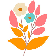 Decorative flower. Floral plant element for beautiful design. Simple form. Vector drawing.