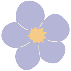 Flat flower bud element for beautiful design. Simple form. Vector drawing.