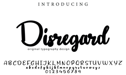 Disregard Font Stylish brush painted an uppercase vector letters, alphabet, typeface