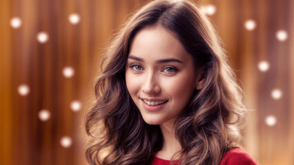Fototapeta premium Portrait of a beautiful young woman with a smile