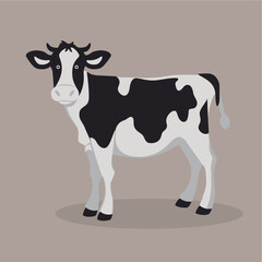 cow flat vector cartoon style...