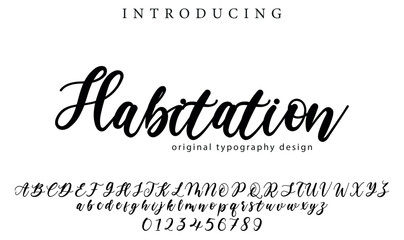 Habitation Font Stylish brush painted an uppercase vector letters, alphabet, typeface