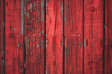 Detailed shot of a vibrant red wooden wall. Perfect for backgrounds or textures