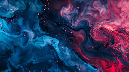 abstract background semi transparent blue liquid mixing with red, relaxing creative wallpaper, background for business presentation or banner