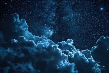 Night sky with stars and clouds, suitable for astronomy or dreamy background