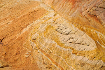 Close up of the photogenic pattern and textures of the Yellow Rock in Utah USA