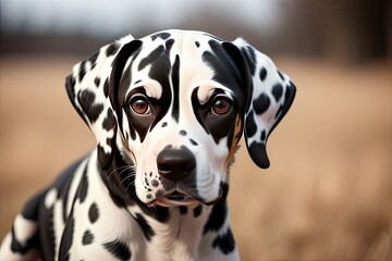 portrait of a dalmatian dog - obrazy, fototapety, plakaty