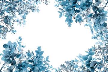 Blue Winter leve adn flower Frame