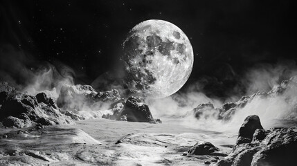 lunar landscape - obrazy, fototapety, plakaty