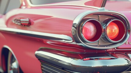 Close up of red car tail lights. Perfect for automotive concepts - obrazy, fototapety, plakaty