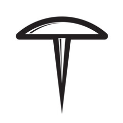 drawing pin in black outlne