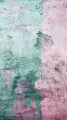 Keuken foto achterwand Verweerde muur Grunge Background Texture in the Colors Mint Green, Soft Pink and Lavender created with Generative AI Technology