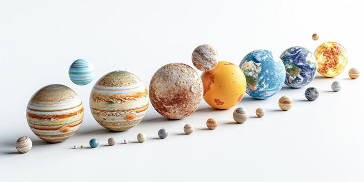 planet balls set on a white background illustration