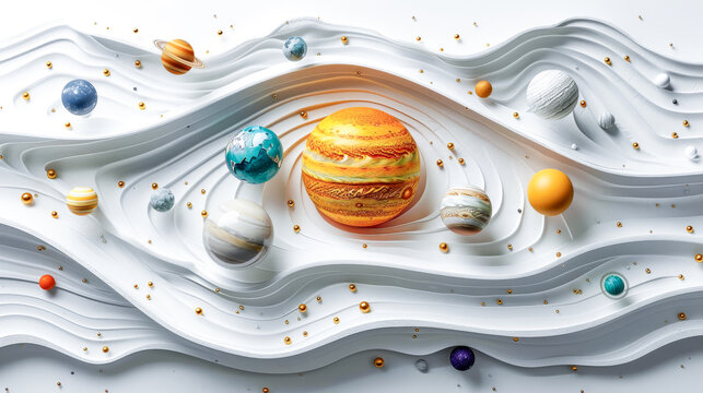 background with planets bubbles
