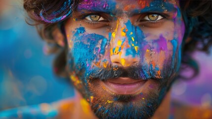 Man With Beard and Painted Face