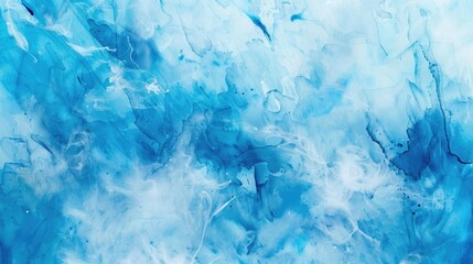 Abstract painting with blue and white colors, suitable for interior design projects - obrazy, fototapety, plakaty