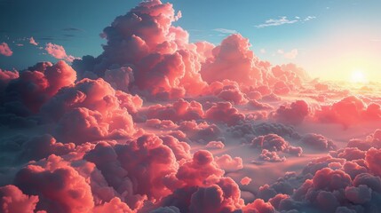 Pink Clouds Filling the Sky