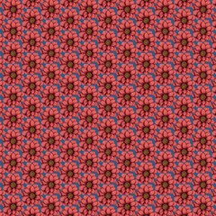 Abstract flower pattern. Seamless meadow flowers pattern. red simple flower silhouettes seamless pattern. rough strokes. Seamless vector pattern with chamomiles.