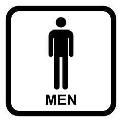Restroom male wc symbol, men flat web button, toilet vector illustration information
