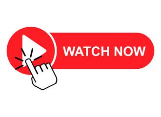 Watch now icon, website online button player symbol, play video vector illustration