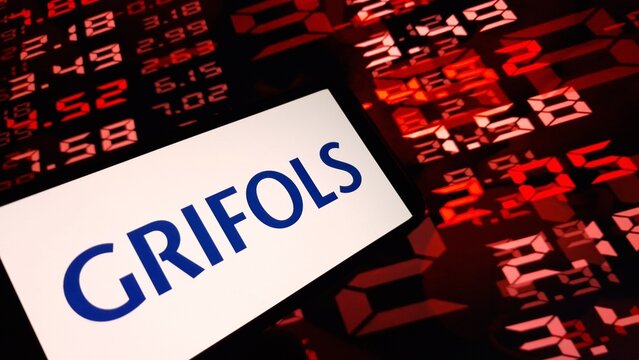 Konskie, Poland - March 16, 2024: Grifols company logo displayed on mobile phone