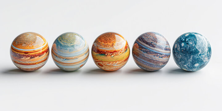 Solar system. Elements planets on white background with free place for editing 
