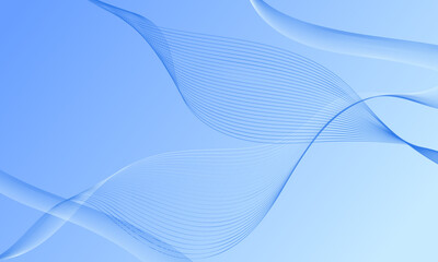 blue light smooth lines wave curves with soft gradient abstract background