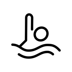 Swimming line symbol, swimming athlete, vector editable stroke icon for user interface.