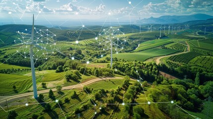 Fototapeta premium Innovative energy management approach utilizes IoT for efficient power usage