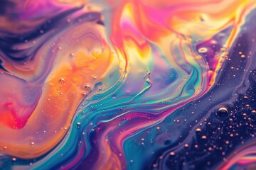Vibrant Abstract colorful liquid. Drop pigment. Generate Ai