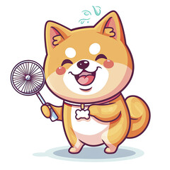 Shiba Inu Dog Stiflingly Hot Holding Handh, Isolated Transparent Background Images