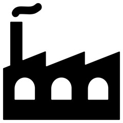 factory icon, simple vector design