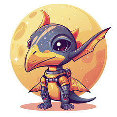 Pterodactyl Dinosaur Astronaut, Isolated Transparent Background Images