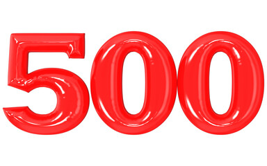 Red number 500 