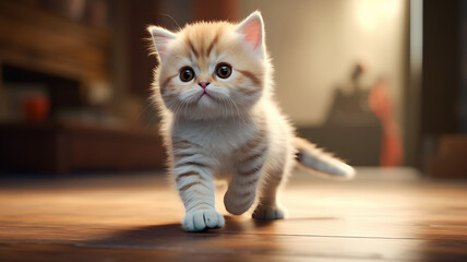 munchkin kitten cat on the floor