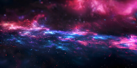 Fototapeta premium abstract multicolored space background with nebula and shining stars, colorful space with stardust and waves