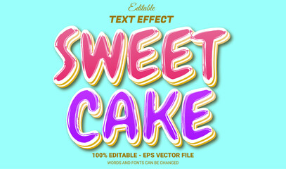 sweet cake editable text effect