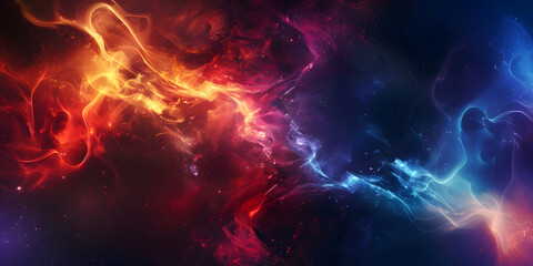 abstract multicolored space background with nebula and shining stars, colorful space with stardust and waves