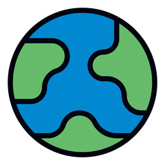 Earth Temperature filled line icon