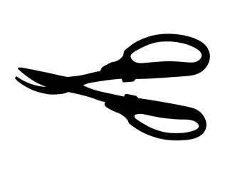 Garden scissor silhouette vector art white background