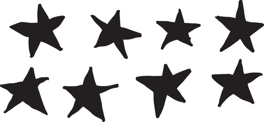 doodle effect star collection. crayon texture pencil effect. star texture stain set. emphasis, star, arrow mark element. Hand drawn stroke, Vector