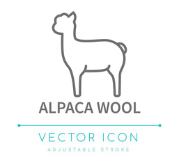Alpaca Wool Line Icon