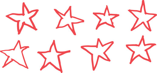 doodle effect star collection. crayon texture pencil effect. star texture stain set. emphasis, star, arrow mark element. Hand drawn stroke, Vector