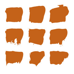 Burnt sienna vector paint swatches isolated on a white background