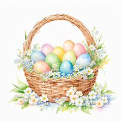 Fototapeta premium easter eggs in basket